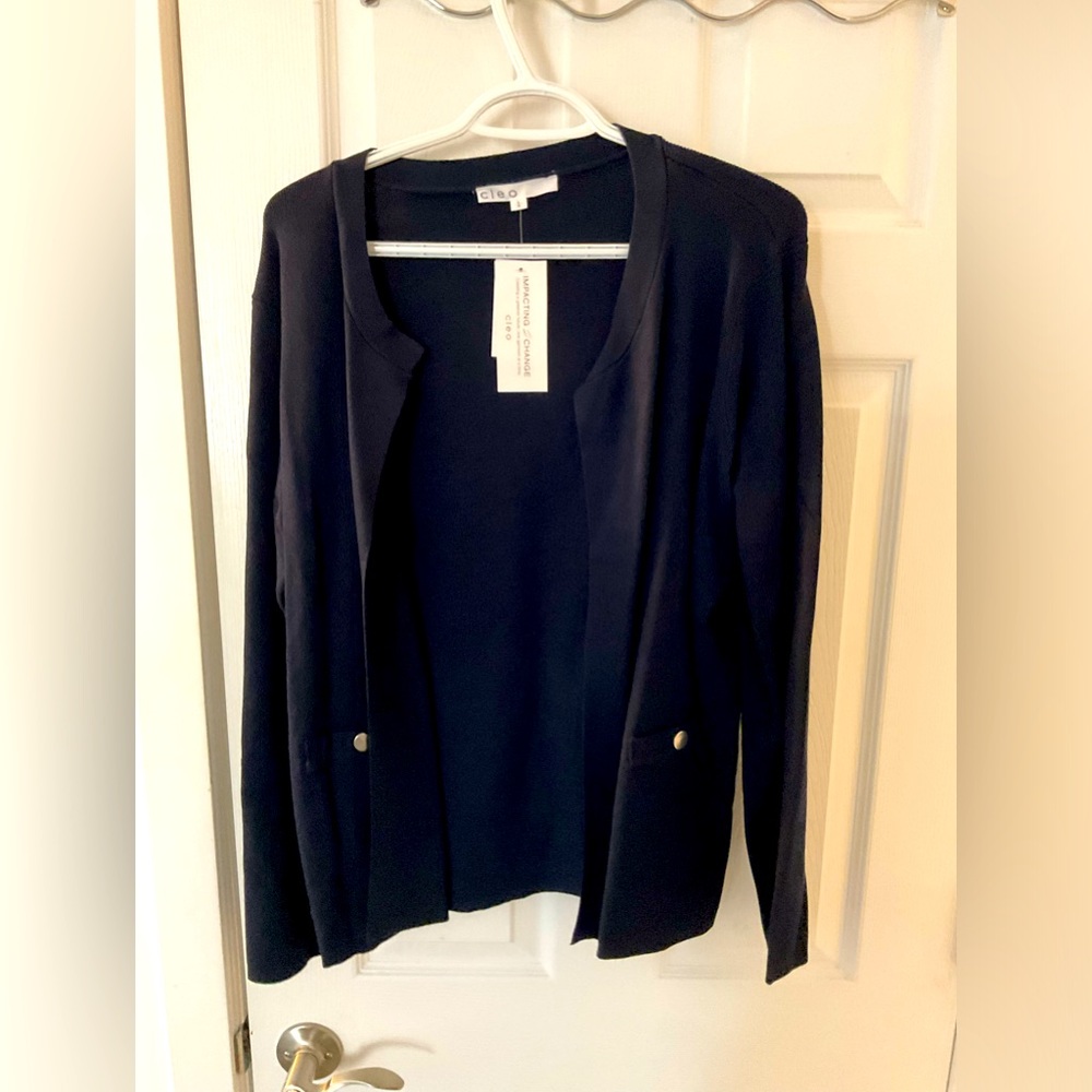 BNWT Cleo Navy Cardigan L